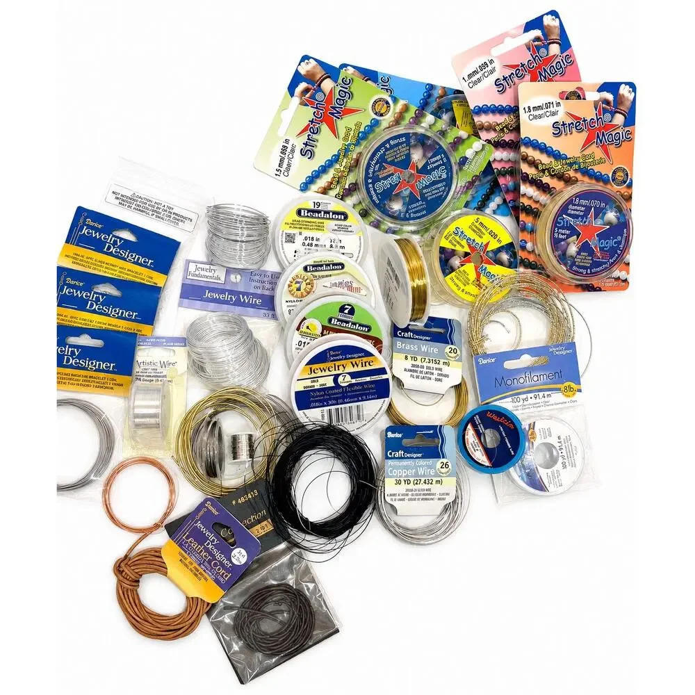 Large Lot Jewelry Making Wire  Cord Beadalon Darice Stretch Magic Craft Supplies